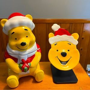 Winnie the Pooh Santa Canister & matching spoon rest